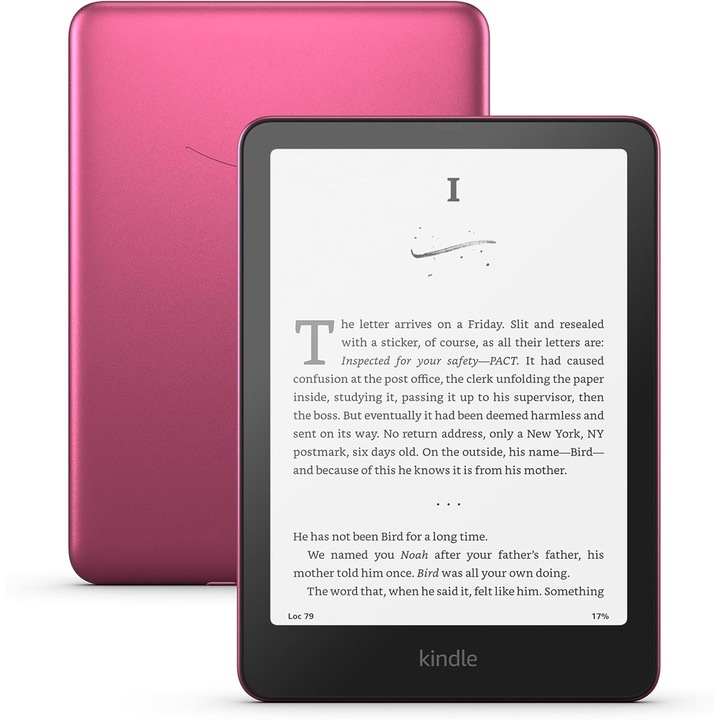 Четец на електронни книги Amazon Kindle Paperwhite Signature Edition 2024 12-то поколение, 16 GB, дисплей 7", Wi-Fi, USB-C, IPX8 Розов