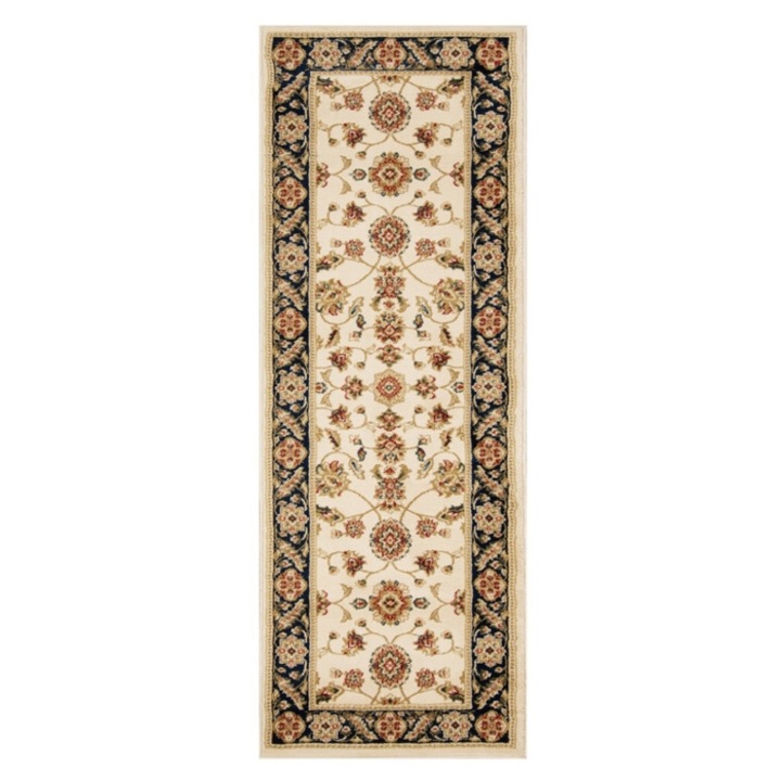 Traversa Oriental Weavers Bristol 1339-CG1-I, 80 x 250 cm, polipropilena, maro + bej + negru, dreptunghiulara