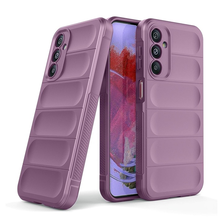 Буферен калъф Optim Solution с микрофибър за Samsung Galaxy S25 Plus, Военна устойчивост, Защита от пръстови отпечатъци, Гъвкав TPU, Ергономичен дизайн, Лилав, Силиконов
