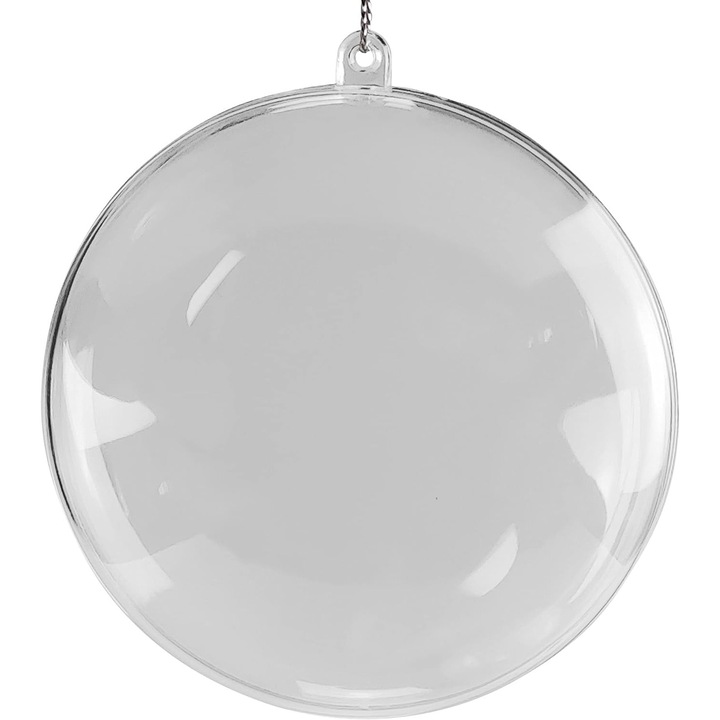 Set 5 glob din acril, Netuno, 10 cm, Aplatizat, Transparent