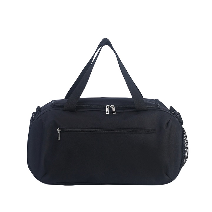 Чанта за фитнес или спортно оборудване, с допълнителни външни джобове и презрамка, 50x18x26 см, тъмночерна, PriStyle®