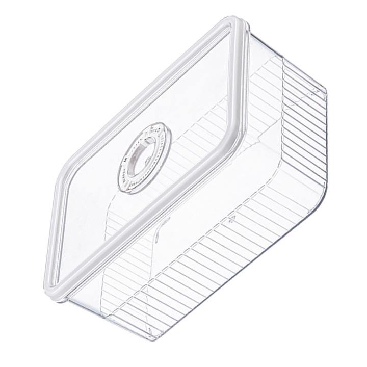 Jormftte ételtartó doboz, műanyag, átlátszó fedél, nagy kapacitás, 30x20x15cm