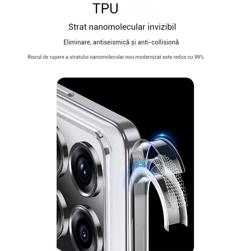 Husa compatibila cu Xiaomi 14T Pro, carcasa transparenta rezistenta la socuri cu suport inel magnetic. Husa pentru Xiaomi 14T Pro din silicon moale/TPU -Transparent