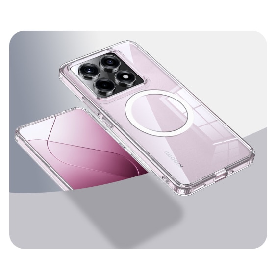 Husa compatibila cu Xiaomi 14T Pro, carcasa transparenta rezistenta la socuri cu suport inel magnetic. Husa pentru Xiaomi 14T Pro din silicon moale/TPU -Transparent