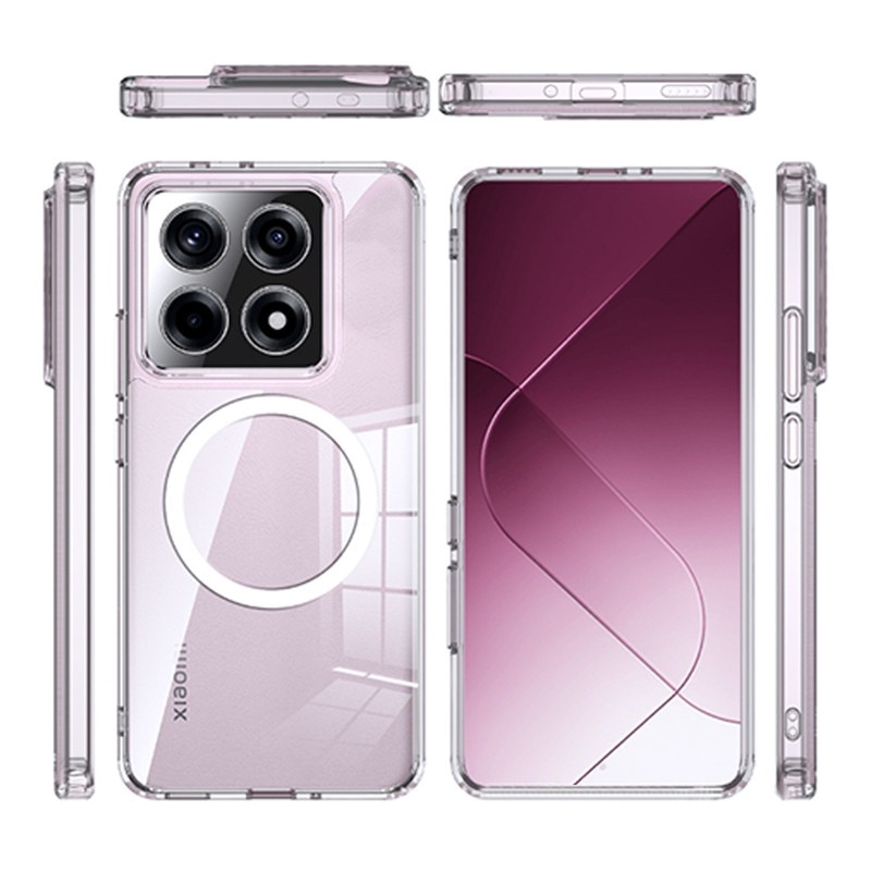 Husa compatibila cu Xiaomi 14T Pro, carcasa transparenta rezistenta la socuri cu suport inel magnetic. Husa pentru Xiaomi 14T Pro din silicon moale/TPU -Transparent