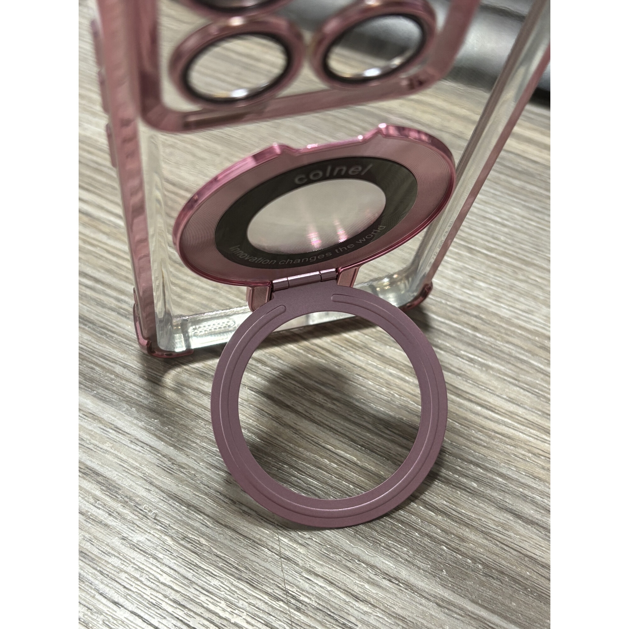 Husa compatibila cu Xiaomi 14T, carcasa transparenta rezistenta la socuri cu suport inel magnetic. Husa pentru Xiaomi 14T din silicon moale/TPU-Roz