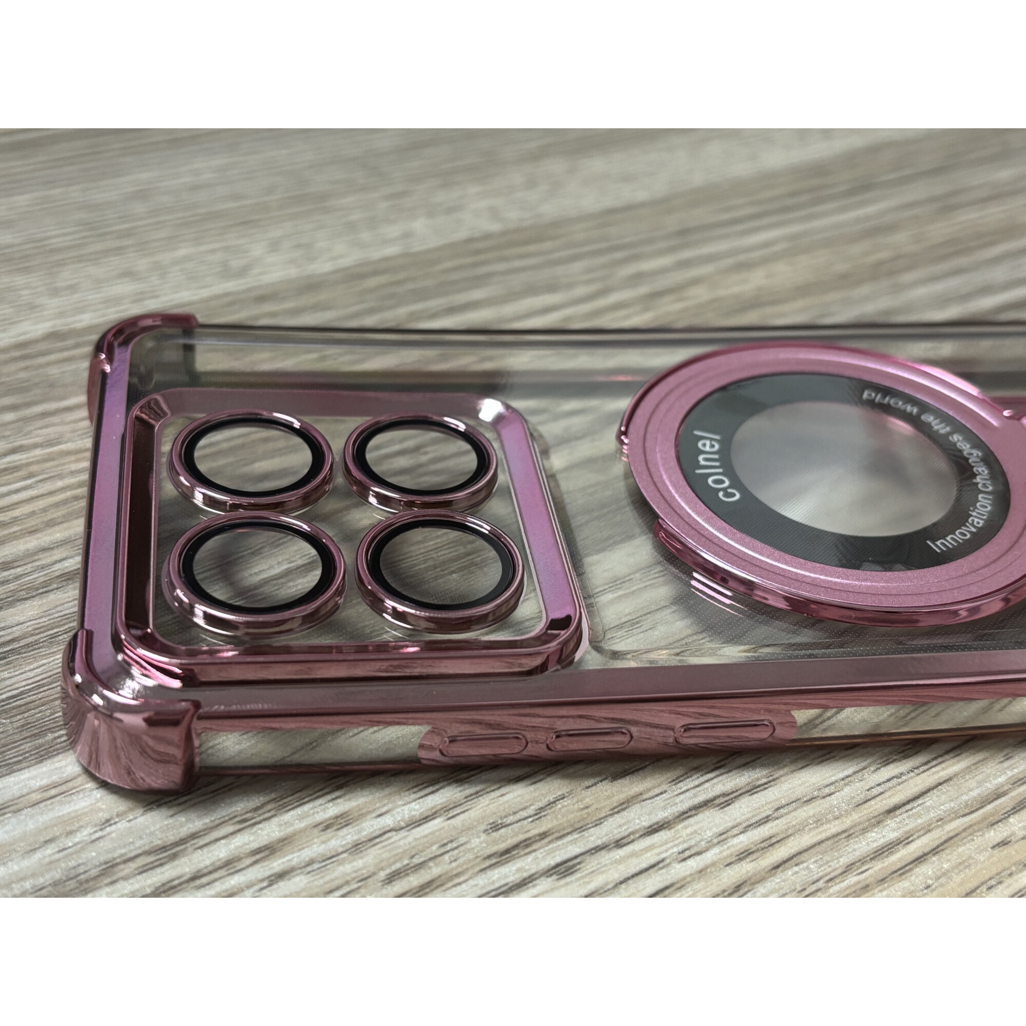 Husa compatibila cu Xiaomi 14T, carcasa transparenta rezistenta la socuri cu suport inel magnetic. Husa pentru Xiaomi 14T din silicon moale/TPU-Roz