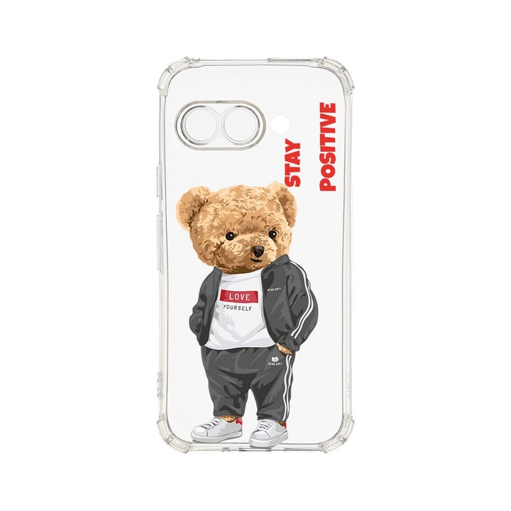 Husa pentru Google Pixel 9a, BestCase® Anti Shock 1.5MM, Stay Positive - Teddy Bear, Rezistenta La Socuri, Protectie camera, ecran si colturi, AS 926