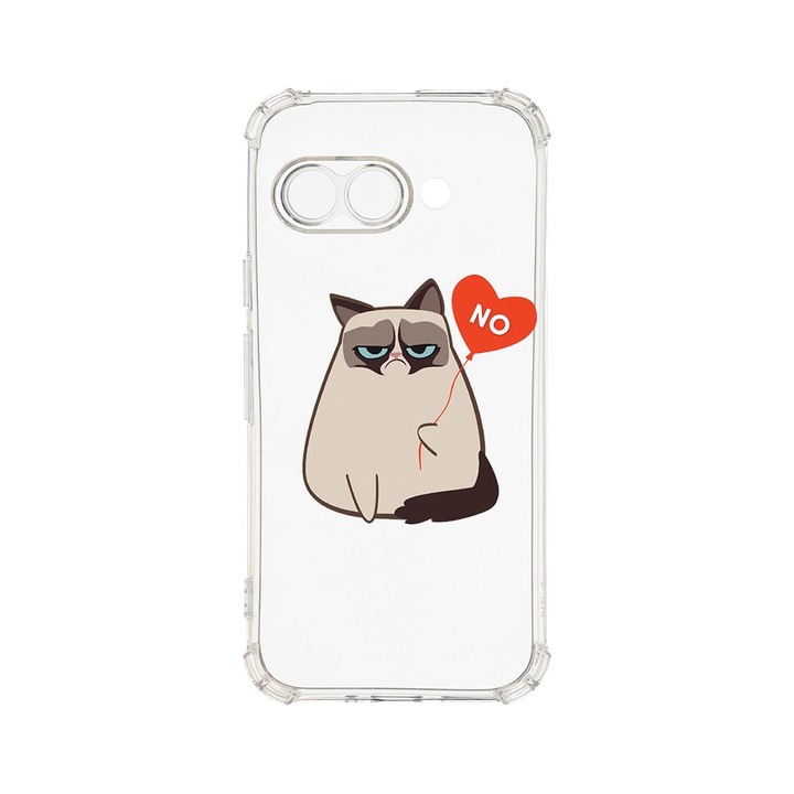 Husa pentru Google Pixel 9a, BestCase® Anti Shock 1.5MM, Meme - Grumpy Says No, Rezistenta La Socuri, Protectie camera, ecran si colturi, AS 657