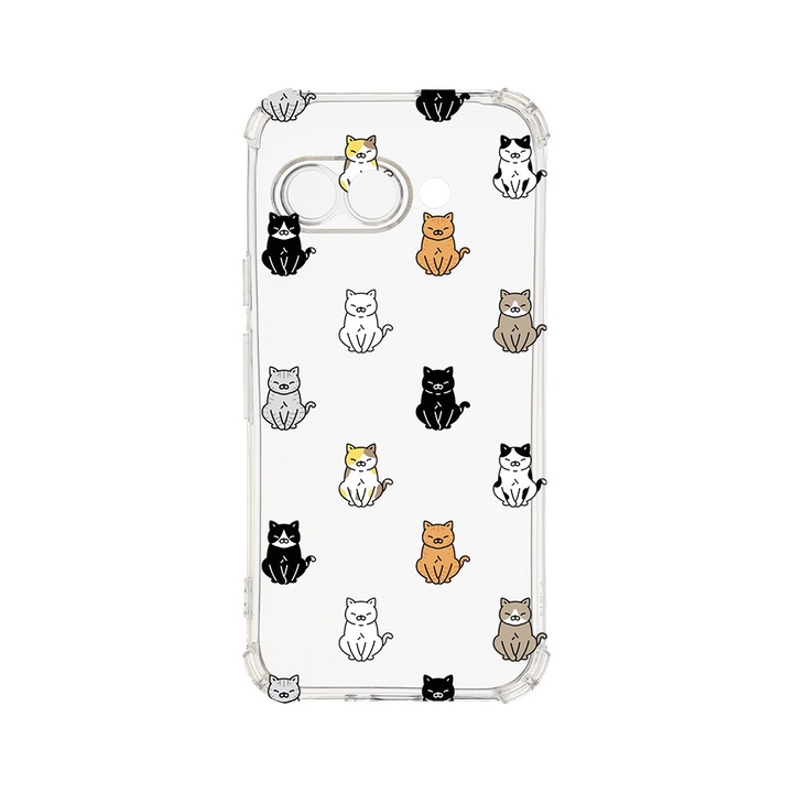Husa pentru Google Pixel 9a, BestCase® Anti Shock 1.5MM, Cat Pattern, Rezistenta La Socuri, Protectie camera, ecran si colturi, AS 1027