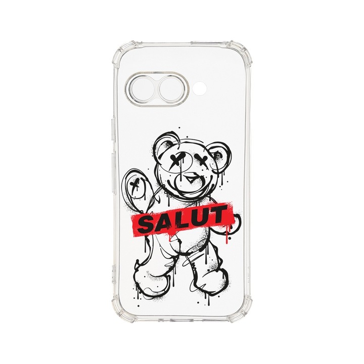 Husa pentru Google Pixel 9a, BestCase® Anti Shock 1.5MM, Teddy Bear Salut, Rezistenta La Socuri, Protectie camera, ecran si colturi, AS 1548