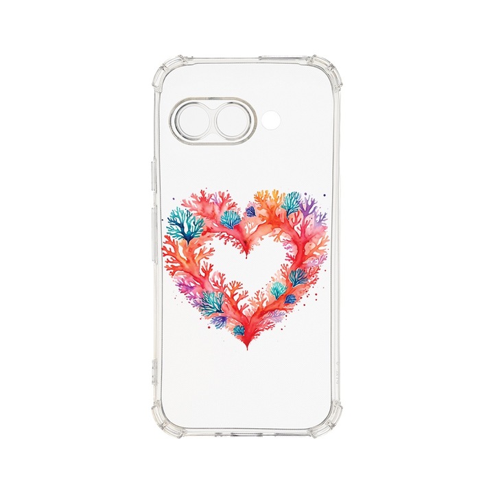 Husa pentru Google Pixel 9a, BestCase® Anti Shock 1.5MM, Coral Heart, Rezistenta La Socuri, Protectie camera, ecran si colturi, AS 1599