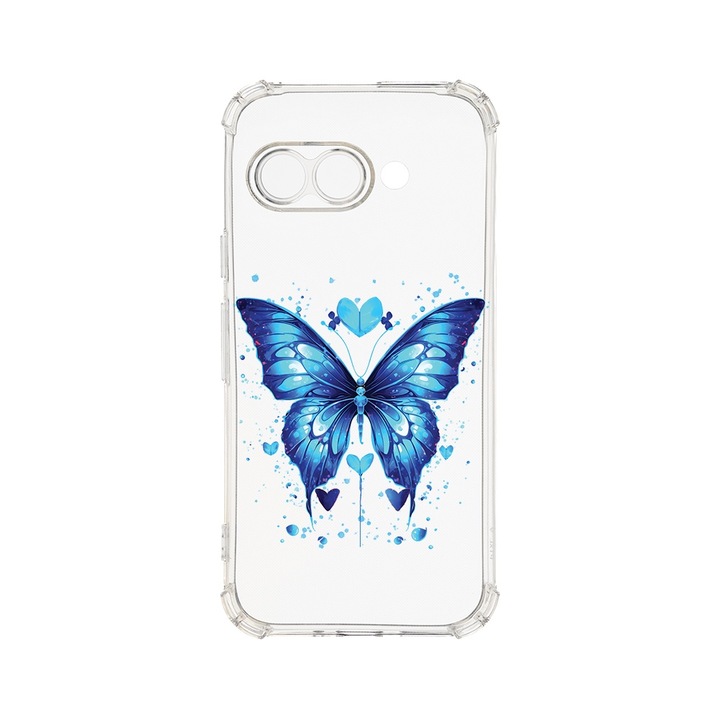 Husa pentru Google Pixel 9a, BestCase® Anti Shock 1.5MM, Blue Butterfly, Rezistenta La Socuri, Protectie camera, ecran si colturi, AS 1586
