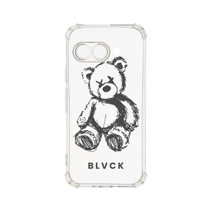 Husa pentru Google Pixel 9a, BestCase® Anti Shock 1.5MM, Teddy Bear blvck, Rezistenta La Socuri, Protectie camera, ecran si colturi, AS 1459