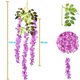 12 db mesterséges Wisteria kúszónövény lombozattal, 110 cm hosszúságú, lila piros készlet