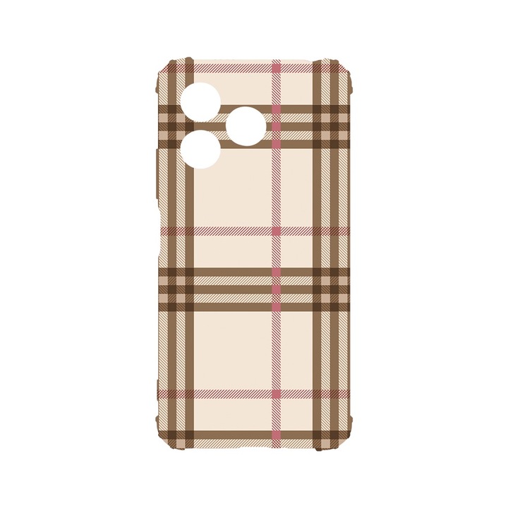 BestCase Anti Shock 1.5MM telefontok, kompatibilis modell Realme Note 50 / C53 / C51, Plaid, Air Cushion Technology, AS 903