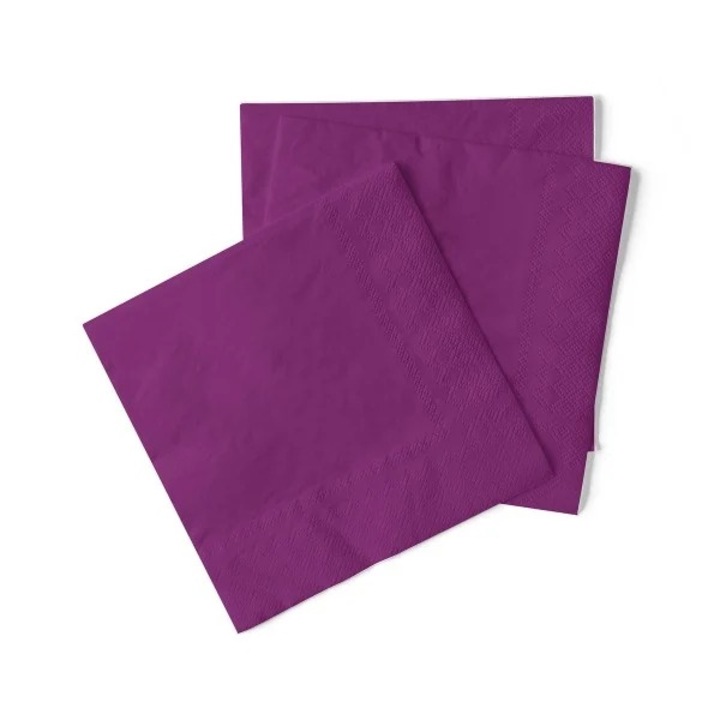 Servetele de masa 3 straturi, Tissue, Aubergine, Mov inchis, 24 x 24 cm, 150 buc