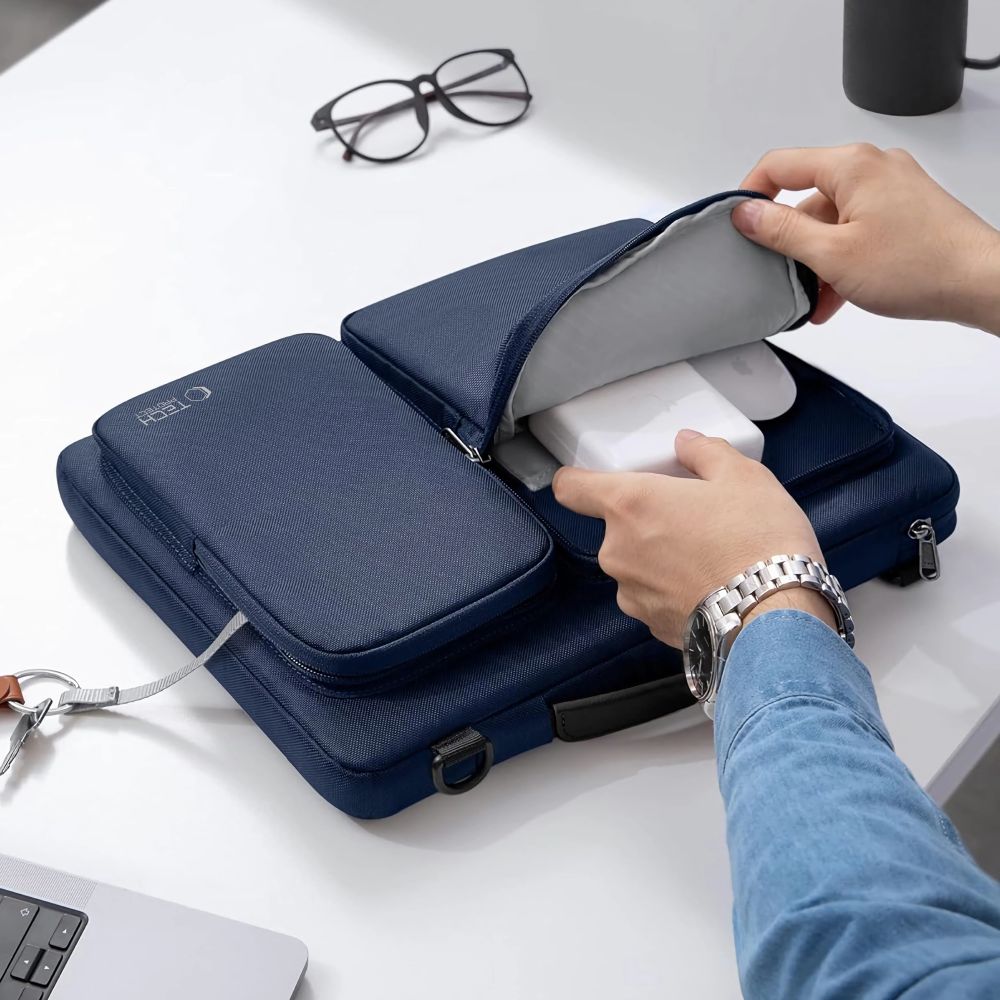 Geanta TECH-PROTECT Defender Bag compatibila cu laptop 15/16 inch Navy Blue