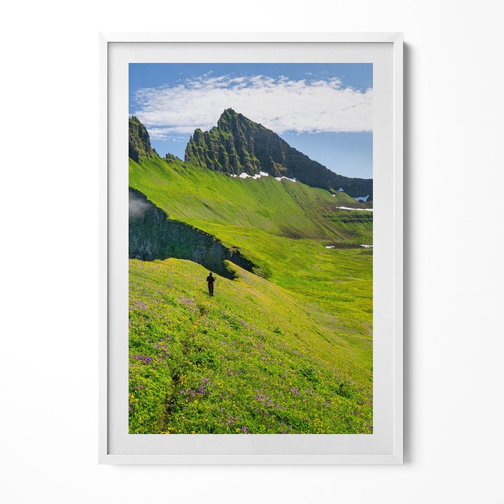 Tablou Inramat, Wallfluent, Rezervatia Hornstrandir Islanda, Rama alba, 70x100 cm, 010330010150100280395