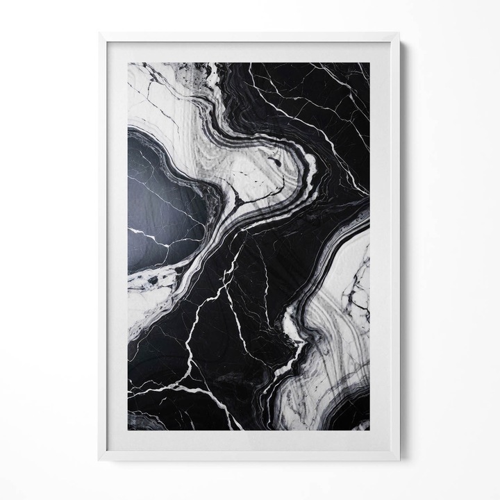 Tablou Inramat, Wallfluent, Textura de piatra, Rama alba, 70x100 cm, 010330010150100280982