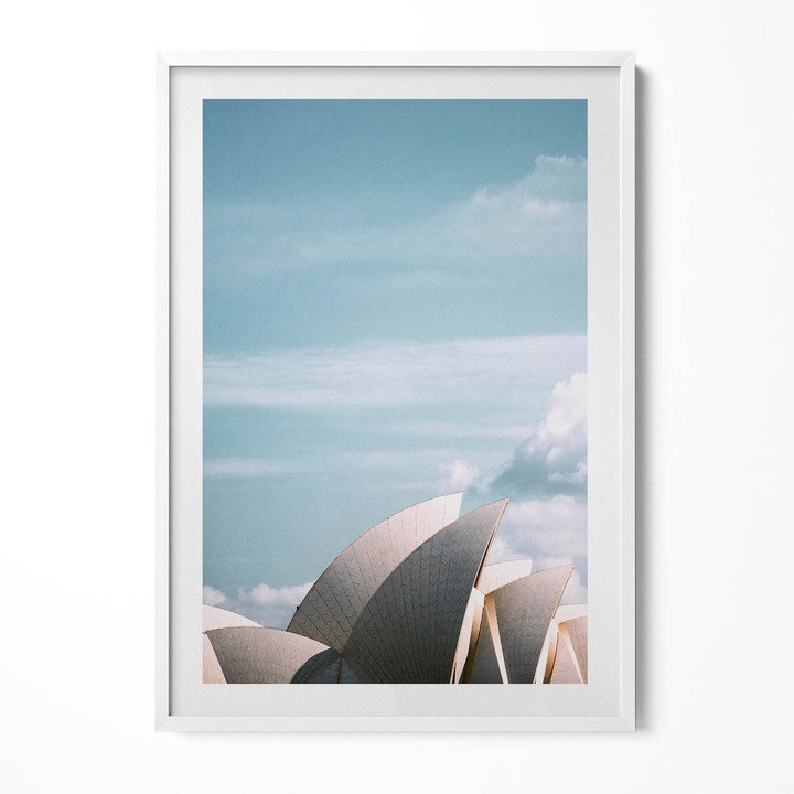 Tablou Inramat, Wallfluent, Sydney Australia minimalism, Rama alba, 70x100 cm, 010330010150100281073