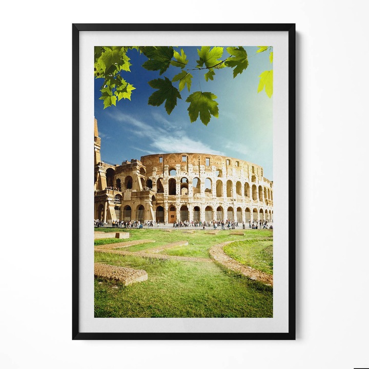 Tablou Inramat, Wallfluent, Colosseumul Roman, Rama negru, 70x100 cm, 010330010150200280145