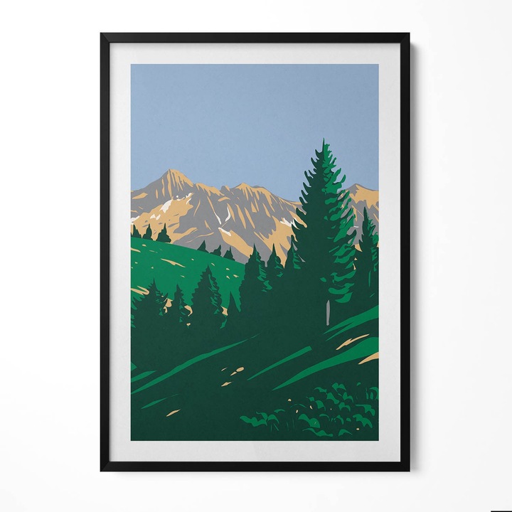 Tablou Inramat, Wallfluent, Parcul national din Alpi Franta, Rama negru, 70x100 cm, 010330010150200280377