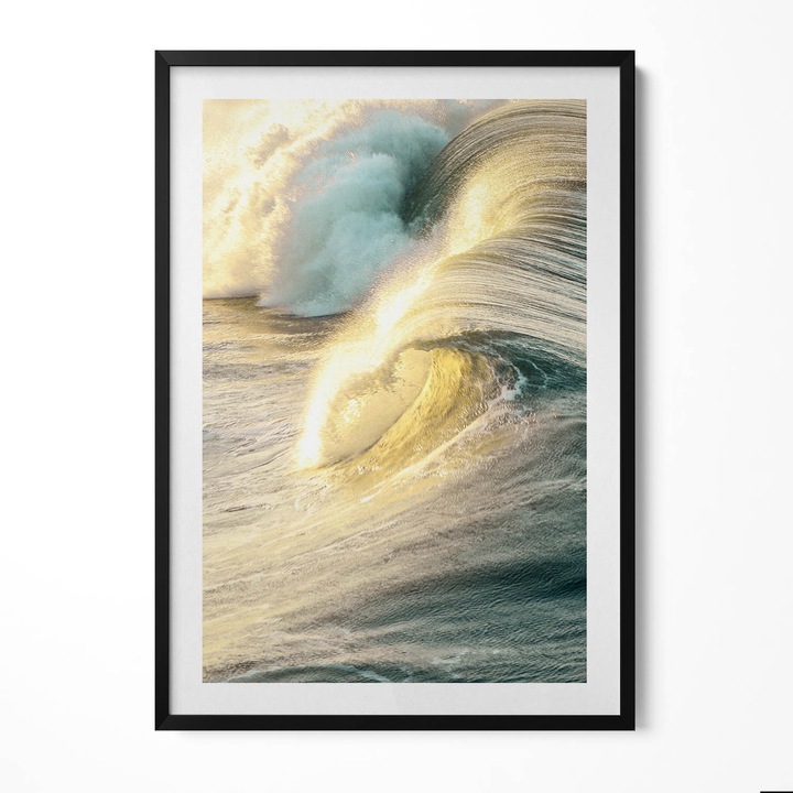 Tablou Inramat, Wallfluent, Valurile marii in lumina soarelui, Rama negru, 70x100 cm, 010330010150200281166