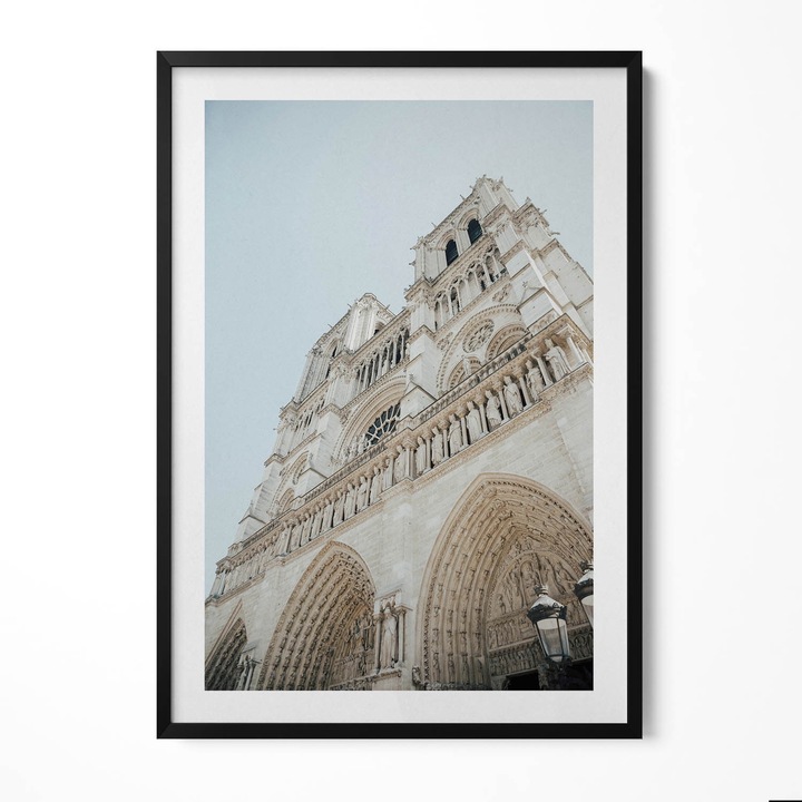 Tablou Inramat, Wallfluent, Catedrala Notre Dame Paris Franta, Rama negru, 70x100 cm, 010330010150200281117