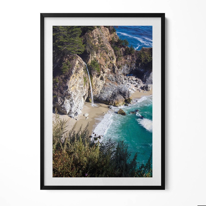 Tablou Inramat, Wallfluent, Vedere aeriana a naturii stancii, Rama negru, 70x100 cm, 010330010150200281273