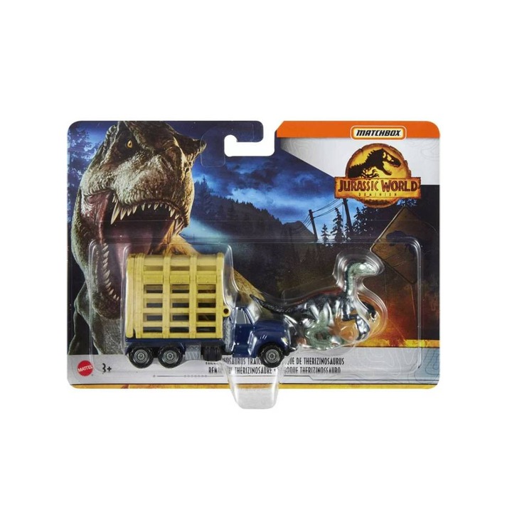 Masinuta Matchbox Jurassic World Dominion Therizinosaurus Trailer (hbh91)