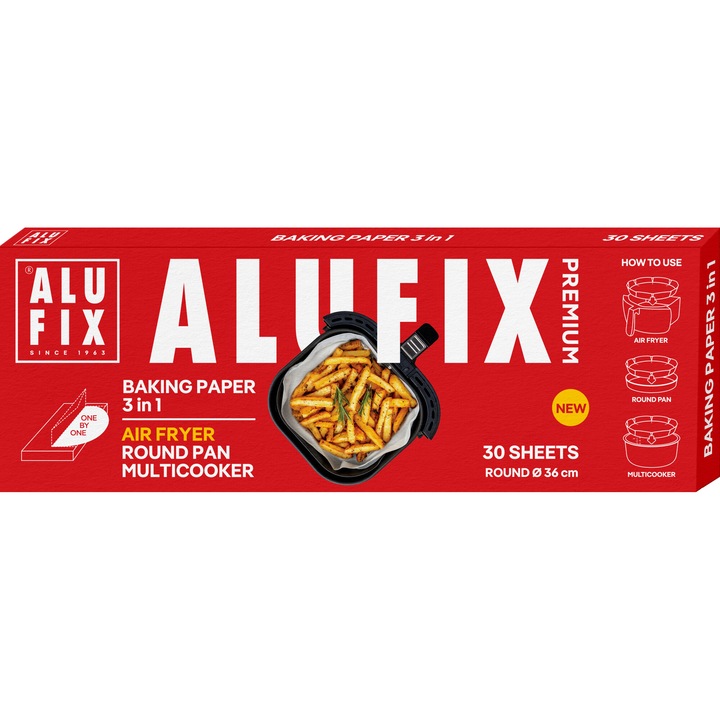 Хартия за печене - Air fryer, multicooker, кръгла тава - 30 листа, Alufix