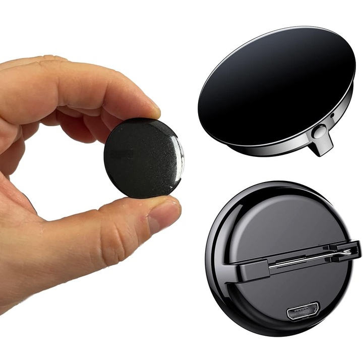 Мини диктофон Q3 Badge, шпионско устройство, MP3 плейър, шумопотискане, USB, гласово активиране, 8GB памет