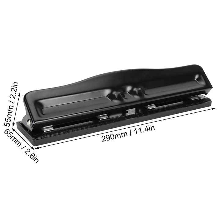 Jormftte 4 lyukú lyukasztó, állítható, 10 lapos kapacitás, mérete 290x65x55mm