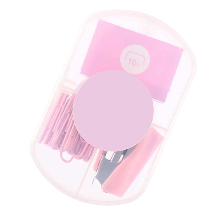 Jormftte mini tűzőgép, hordozható, aranyos design, rózsaszín, irodába és iskolába