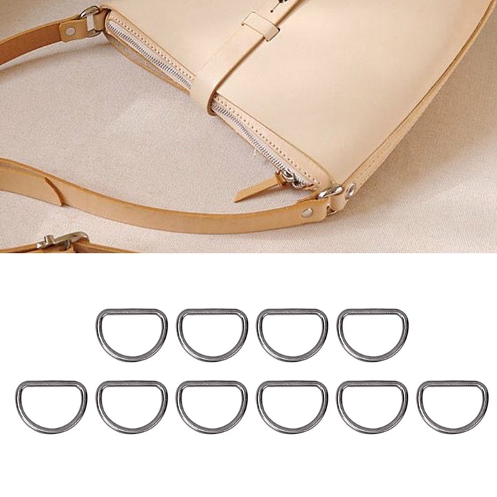 10 db D-gyűrű, Jormftte, 15mm, arany és ón színű