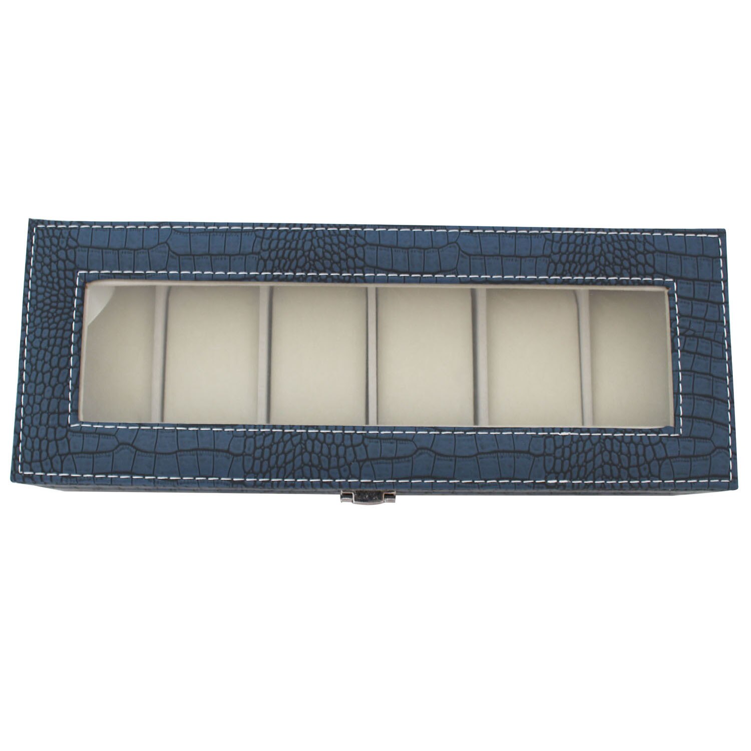 Caseta 6 ceasuri Croco Navy Matte