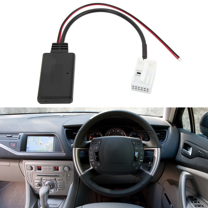 12 tűs rádió, RD4 Bluetooth zenei Aux audiokábel adapter csere Citroen C2 C3 C4 C5 C6 C8-hozMikrofon nélkül