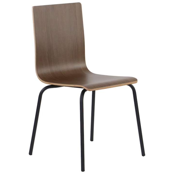 Werdi B, konferenciaszék, rétegelt lemez, 48,5x53x82 cm, fekete váz, sötét barna