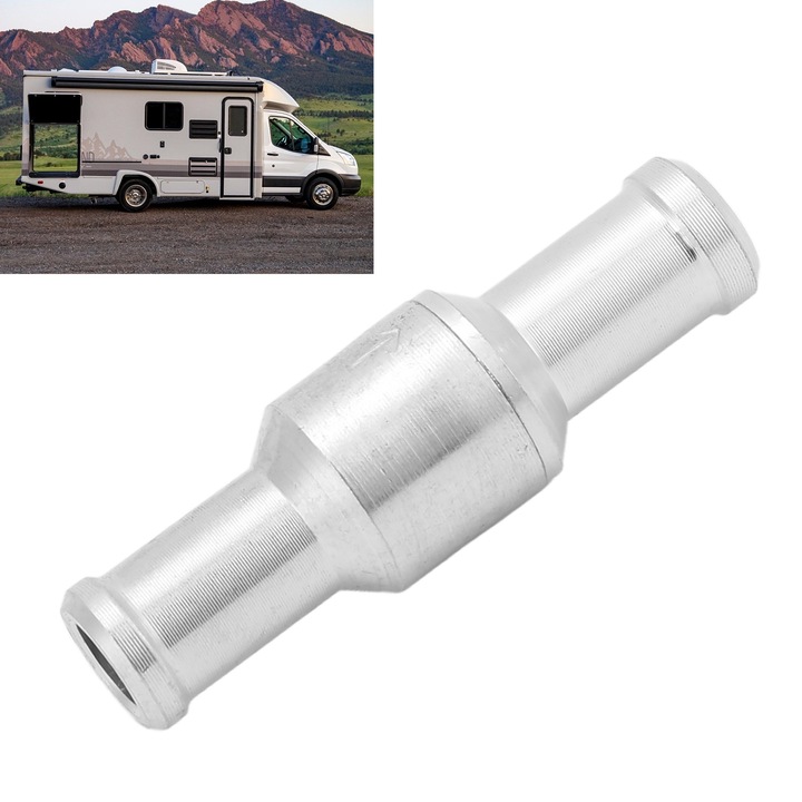 Egyirányú visszacsapó szelep alumíniumötvözet ezüst színben vízhez, olajhoz, dízelhez, benzinhez, üzemanyagvezetékhez 10 mm/0,39 hüvelyk