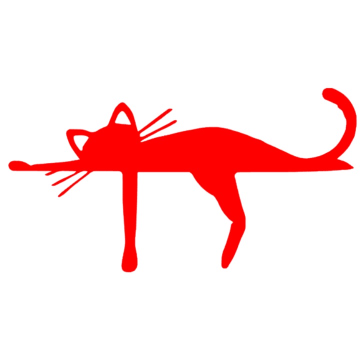 Sticker pisica pentru caroserie, rosu, 30cm