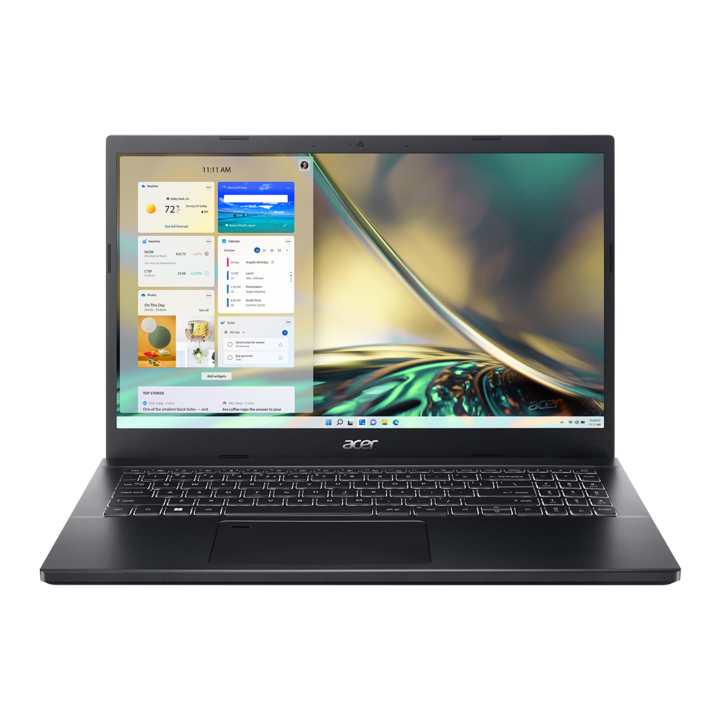 Лаптоп Acer Aspire 7 A715-76G-57J4, NH.QMMEX.00D.750SSD, 15.6", Intel Core i5-12450H (8-ядрен), NVIDIA GeForce RTX 3050 (4GB GDDR6), 8GB 3200MHz (1x8GB) DDR4, Черен