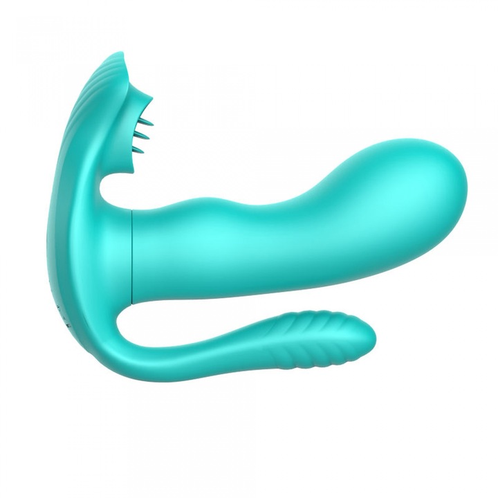 Вибратор Luka, 3 мотора, Тройна стимулация, Зелен, Водоустойчив