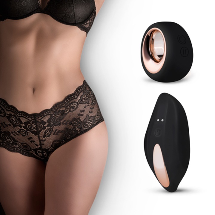 Easytoys vibrációs bugyi, fekete, 12 vibrációs mód, vezeték nélküli vezérlés, nőknek és pároknak