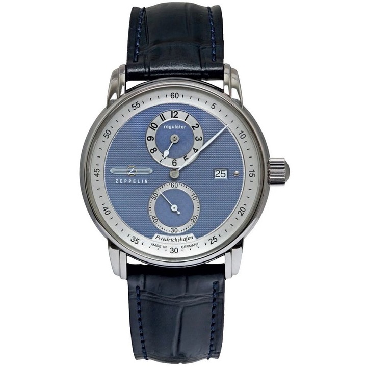 Zeppelin automata karóra 8522-3, kék, valódi bőr szíj, vízállóság 50 méterig
