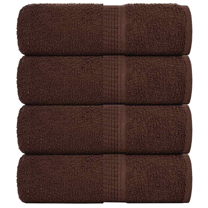 VidaXL törölközőszett szappannal, 4 db, barna, 30x30 cm, 360 g/m², 100% pamut, 0.18 kg