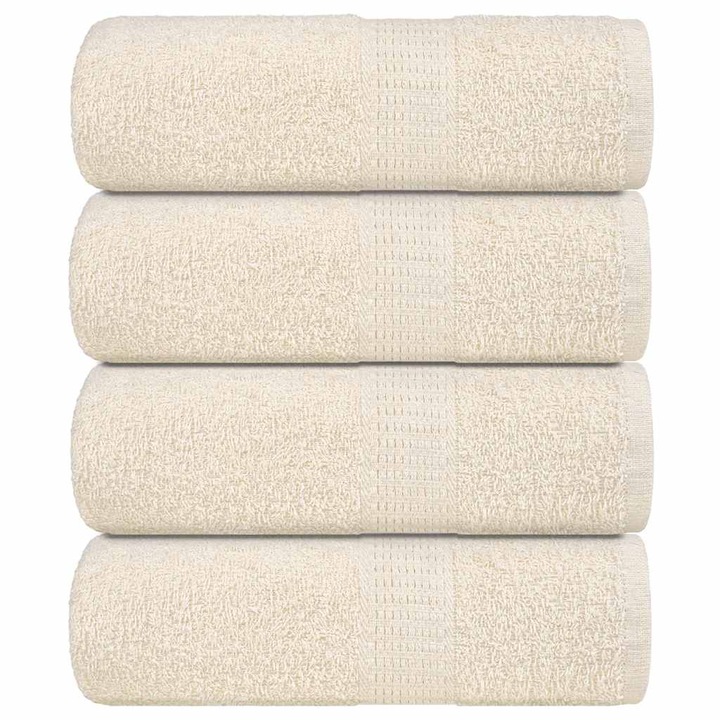 VidaXL szappan törölköző szett, 4 db, krém, 30x30 cm, 360 g/m², 100% pamut, 0.18 kg