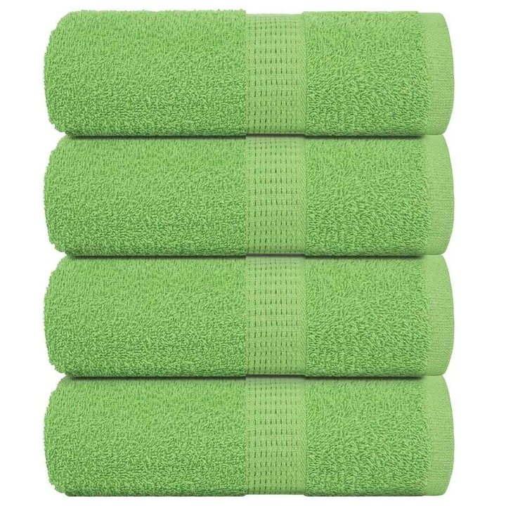 Set prosoape de sapun vidaXL, 4 buc, Verde mar, 30x30 cm, 360 g/m², 100% bumbac, 0.18 kg