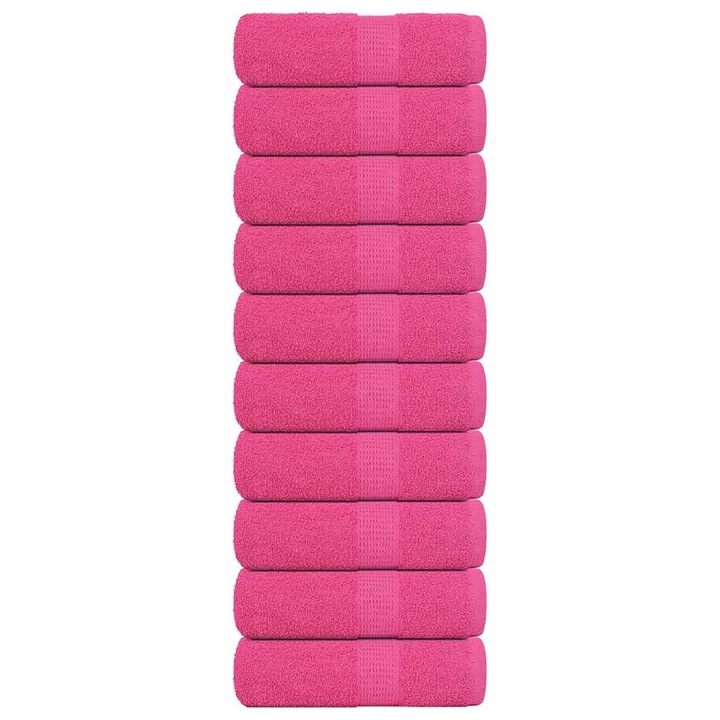 VidaXL vendégtörölközők, 10 db, rózsaszín, 30x50cm, 360 g/m², 100% pamut, 0.46 kg