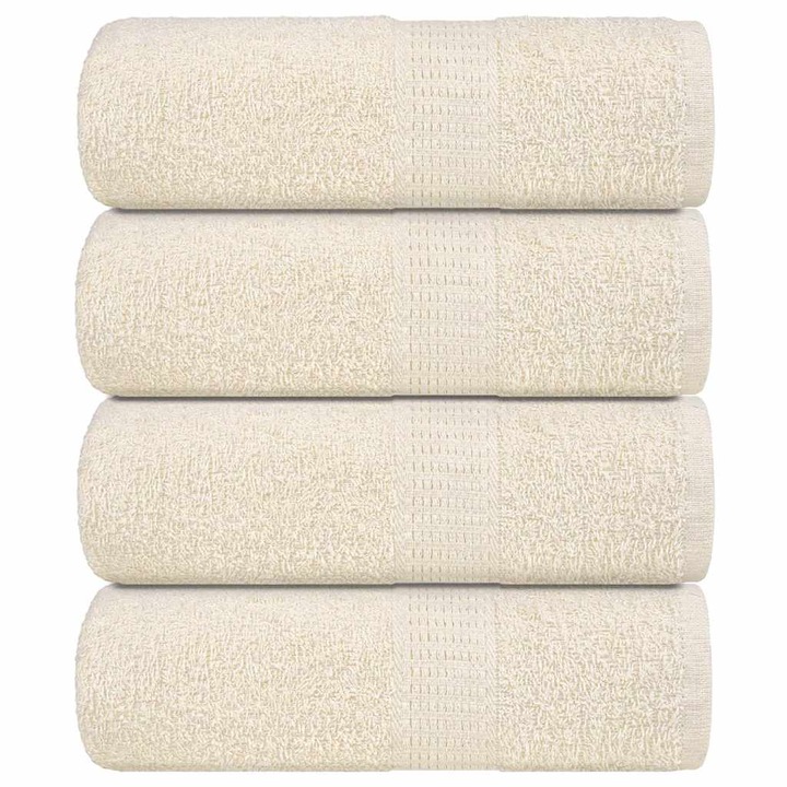 VidaXL vendégtörölközők, 4 db, krémszínű, 30x50cm, 360 g/m², 100% pamut, 0.26 kg